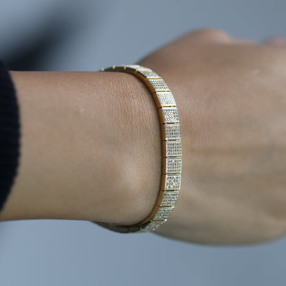 2.60 Ct Natural Diamond Bars Tennis Bracelet - Helodia Jewelry