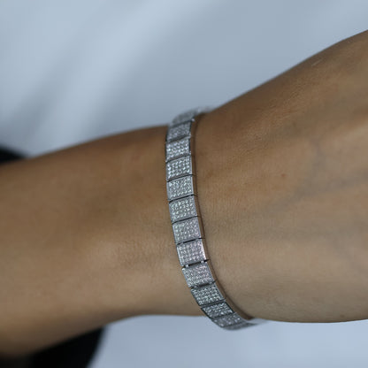 2.60 Ct Natural Diamond Bars Tennis Bracelet - Helodia Jewelry