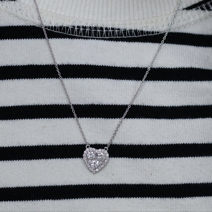 1 Ct Natural Diamond Heart Necklace