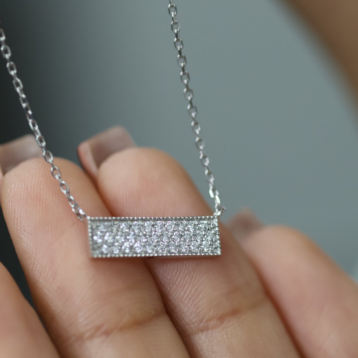 0.25 Ct Natural Diamond Rectangle Charm