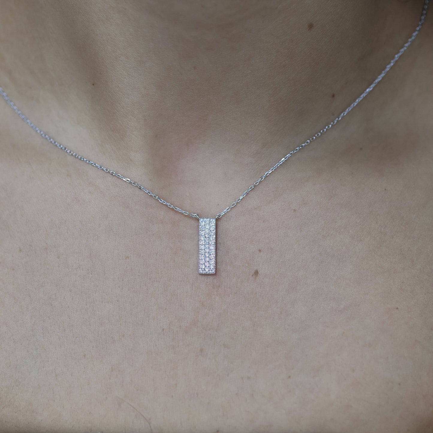 0.25 Ct Natural Diamond Rectangle Charm