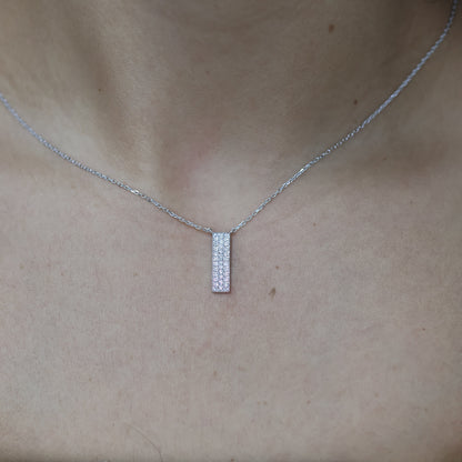 0.25 Ct Natural Diamond Rectangle Charm