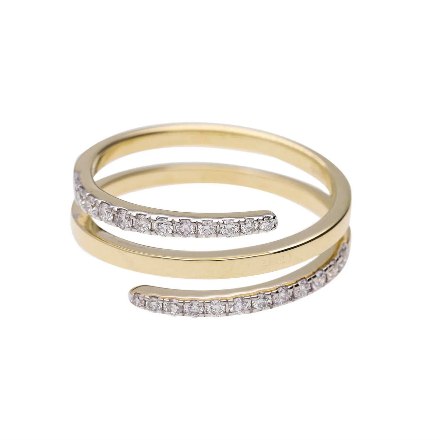 0.30 Ct Natural Pavé Diamond Coil Ring