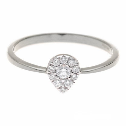 0.20 Ct Natural Diamond Pear Shaped Ring