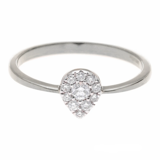 0.20 Ct Natural Diamond Pear Shaped Ring