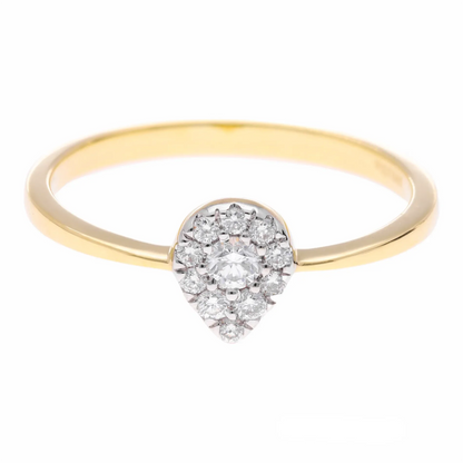 0.20 Ct Natural Diamond Pear Shaped Ring