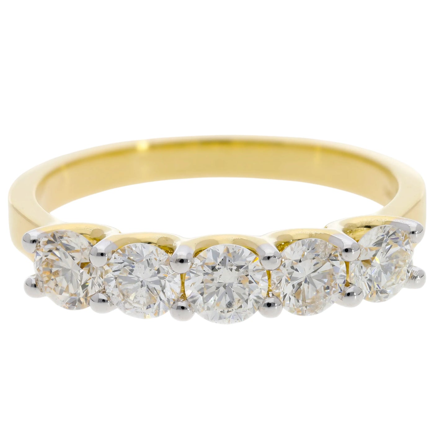 1.51 ct Natural Brilliant Cut Diamond Half Wedding Ring - Helodia Jewelry