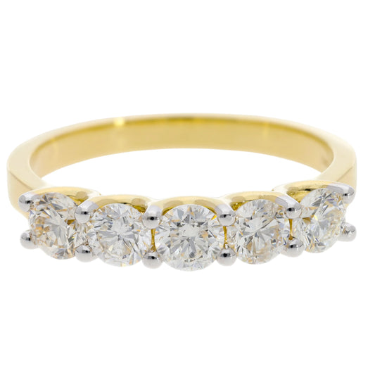 1.51 ct Natural Brilliant Cut Diamond Half Wedding Ring - Helodia Jewelry