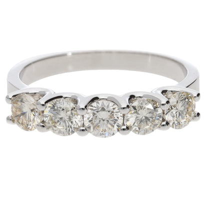 1.51 ct Natural Brilliant Cut Diamond Half Wedding Ring - Helodia Jewelry