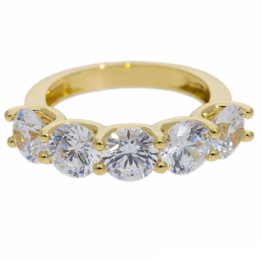 4 Ct Lab Grown Diamond Half Wedding Ring - Helodia Jewelry