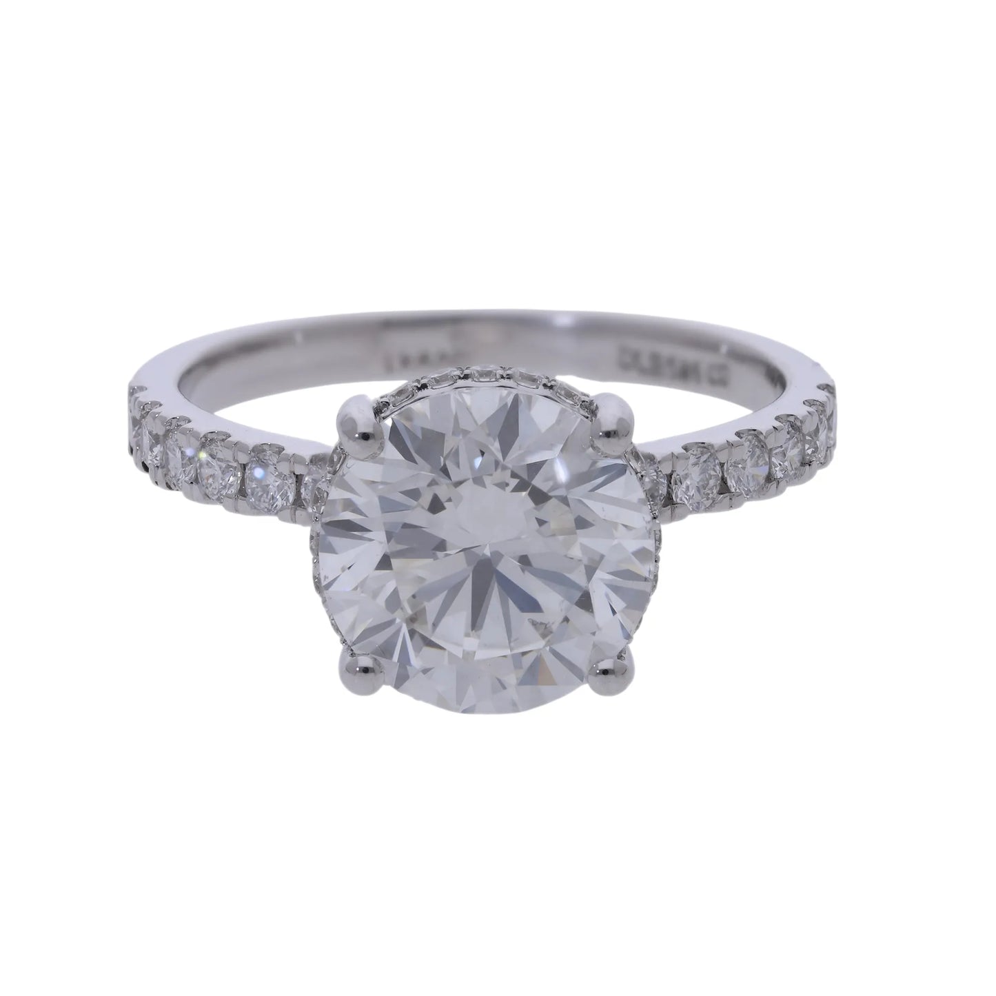 3.48 Ct Pavé Brilliant Cut Lab Grown Diamond with Hidden Halo Engagement Ring - Helodia Jewelry