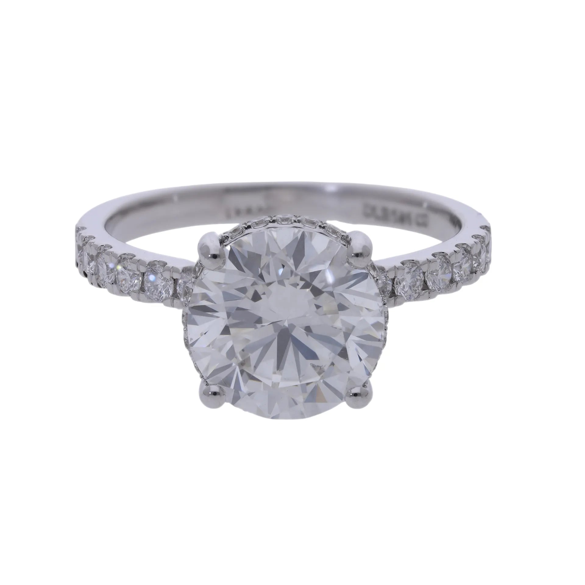 3.48 Ct Pavé Brilliant Cut Lab Grown Diamond with Hidden Halo Engagement Ring - Helodia Jewelry