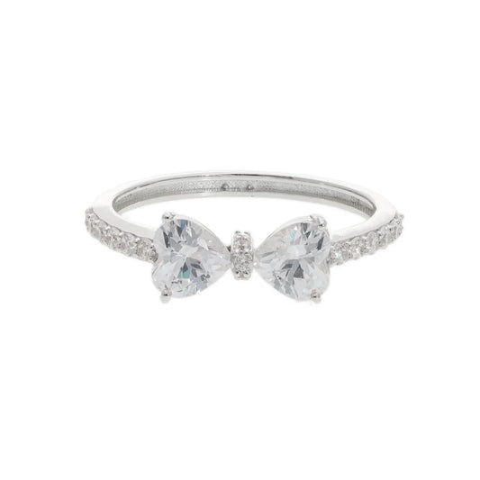 1.20 Ct Lab Grown Heart Cut Pavé Diamond Bow Tie Ring - Helodia Jewelry