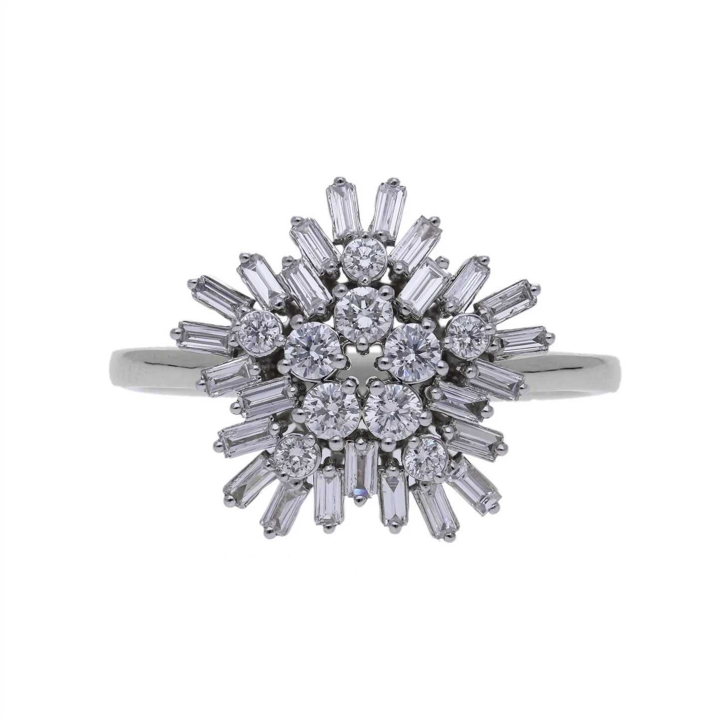 0.52 Ct Natural Diamond Starburst Ring