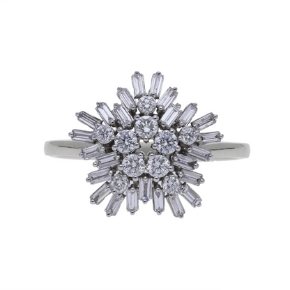 0.52 Ct Natural Diamond Starburst Ring