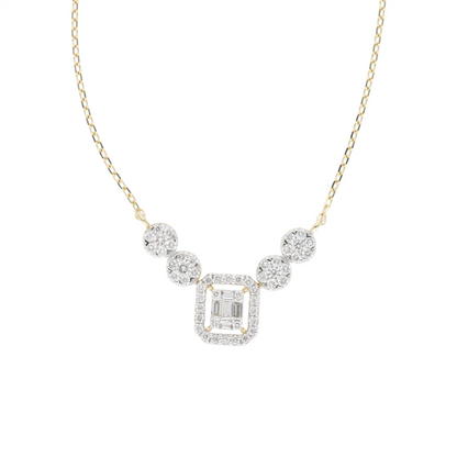 0.50 Ct Natural Baguette Diamond Graduated Necklace