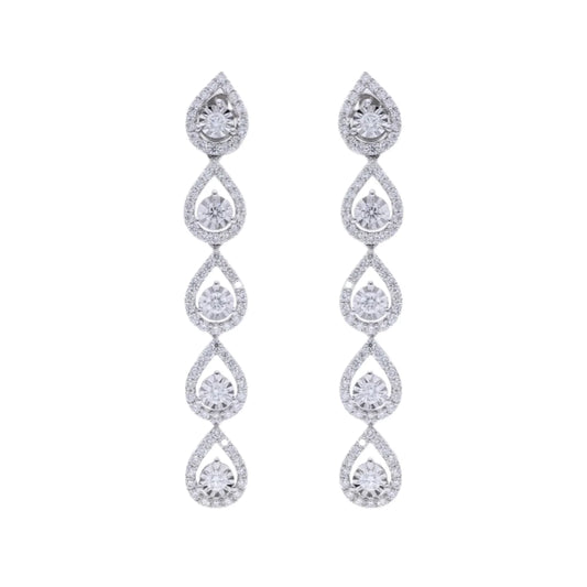 1.96 Ct Natural Diamond Pear Drop Earrings