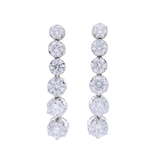 8 Ct Lab Grown Graduated Diamond Drop Earrings