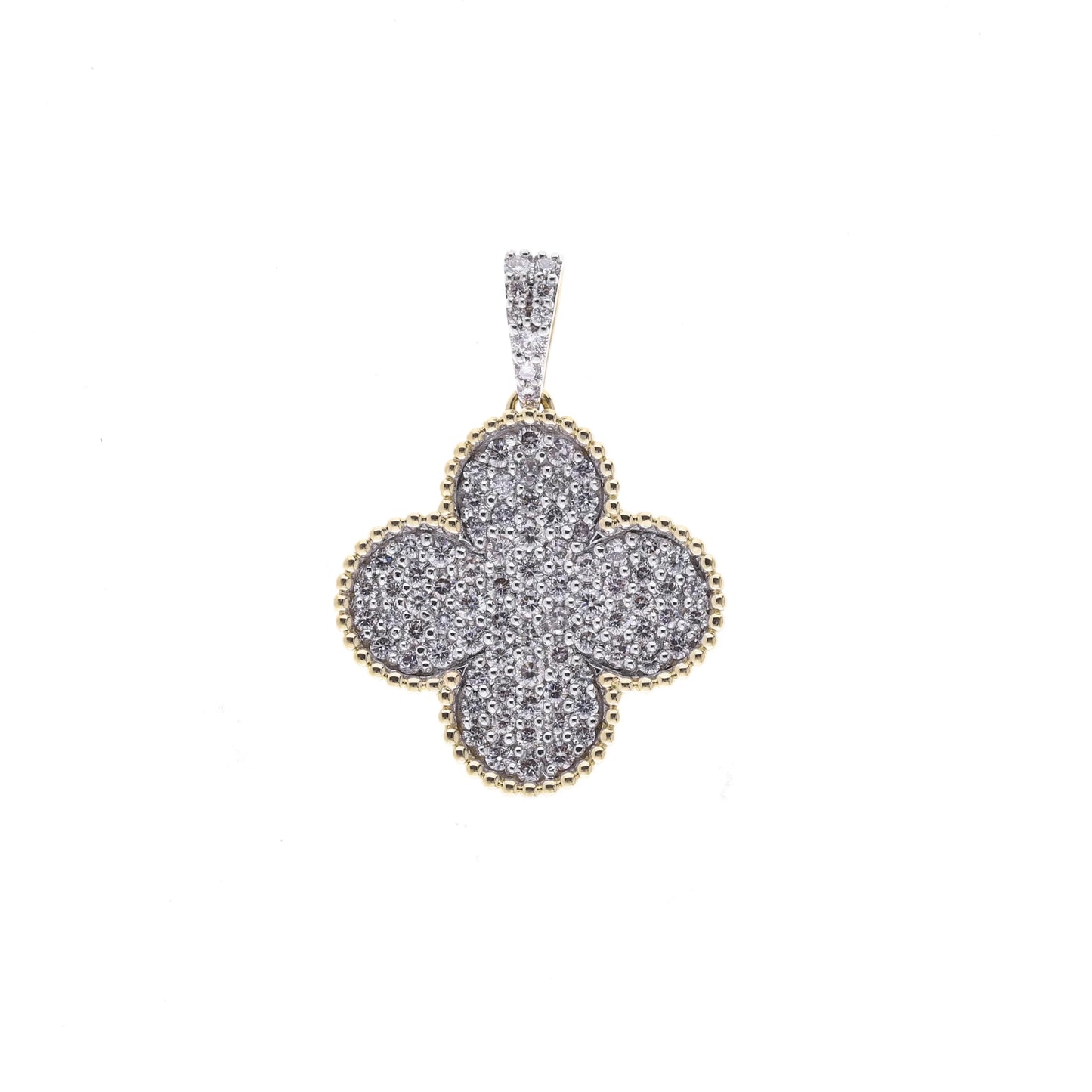 0.70 Ct Natural Diamond Clover Charm
