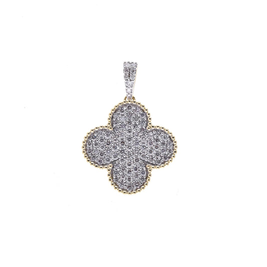 0.70 Ct Natural Diamond Clover Charm