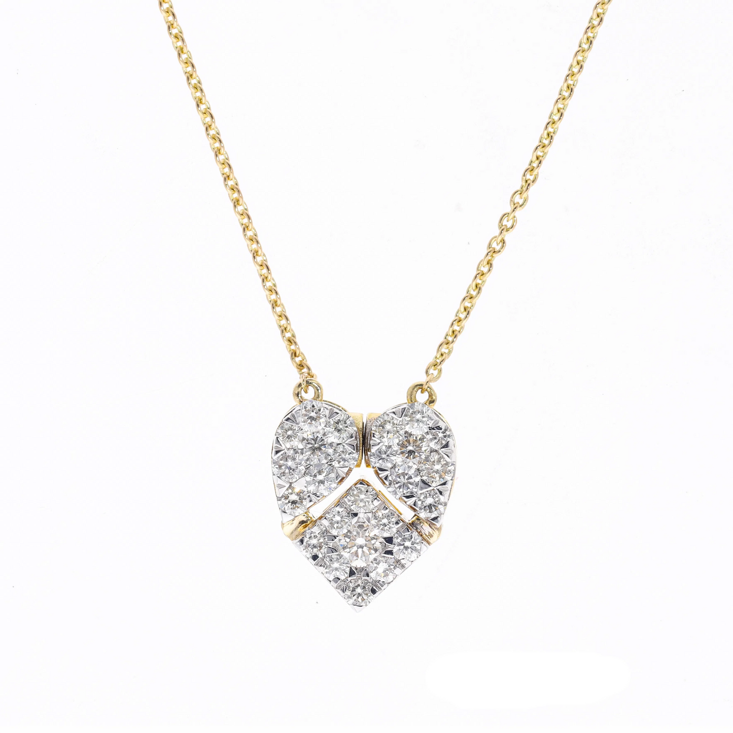 0.78 Ct Natural Diamond Magnetic Heart Necklace