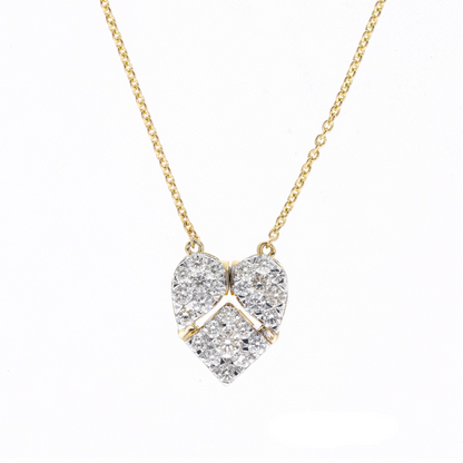 0.78 Ct Natural Diamond Magnetic Heart Necklace