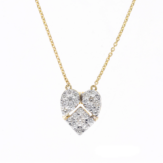 0.78 Ct Natural Diamond Magnetic Heart Necklace