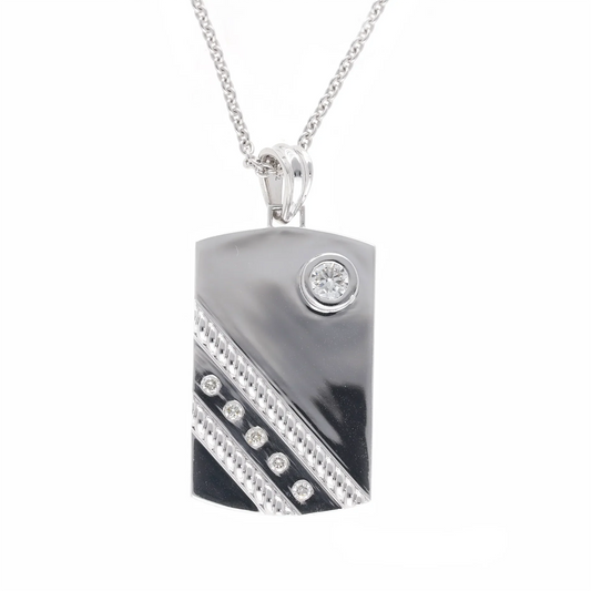 0.34 Ct Natural Diamond Plate Pendant