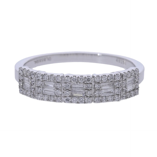 0.33 Ct Natural Baguette Diamond Eternity Ring - Helodia Jewelry