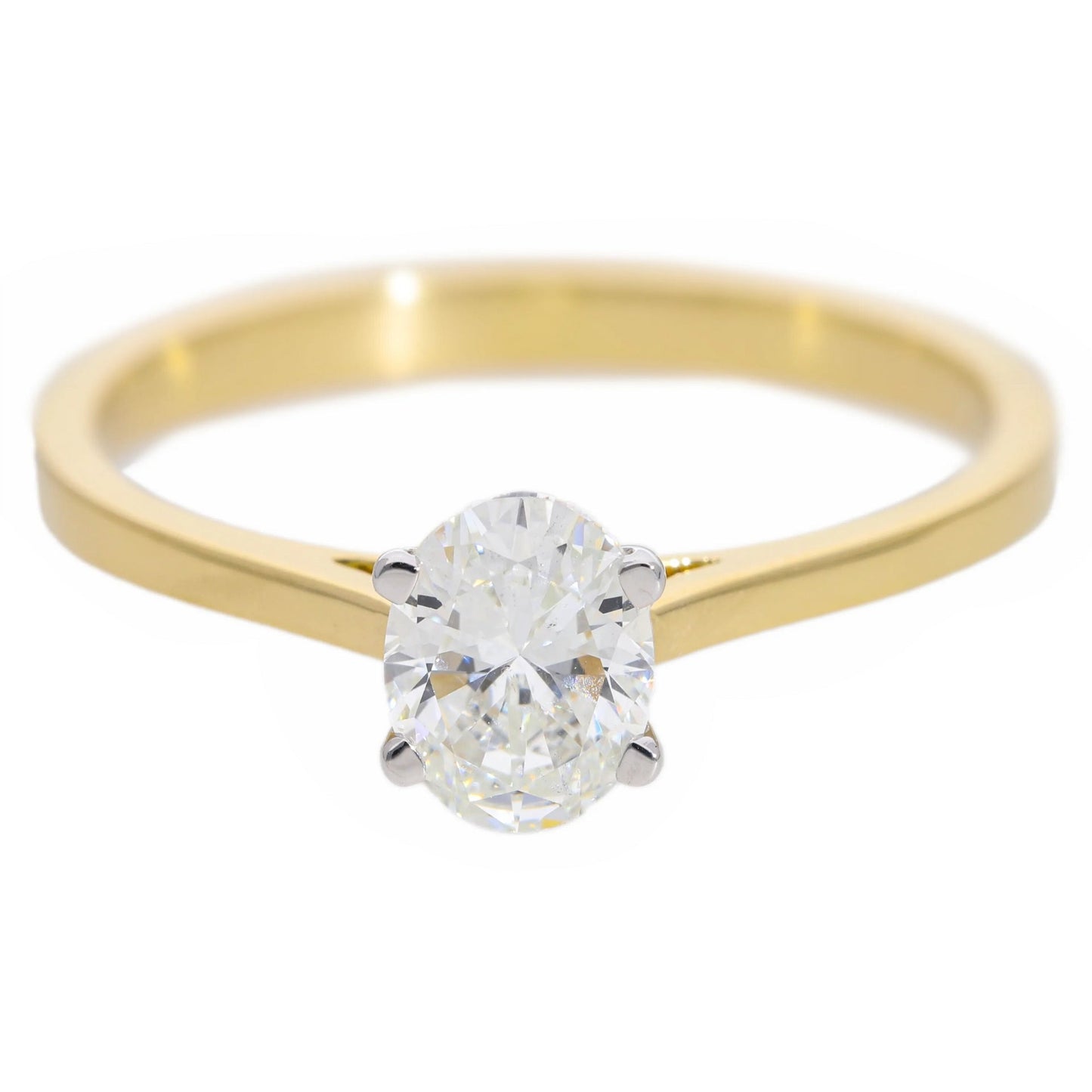 Natural Oval Cut Diamond Solitaire Engagement Ring - Helodia Jewelry