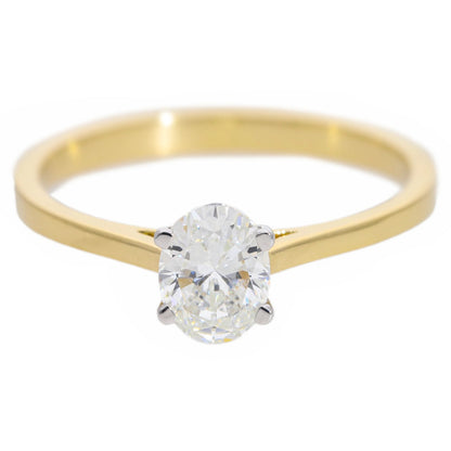 Natural Oval Cut Diamond Solitaire Engagement Ring - Helodia Jewelry
