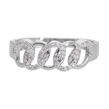 0.17 Ct Natural Diamond Five Loops Ring - Helodia Jewelry