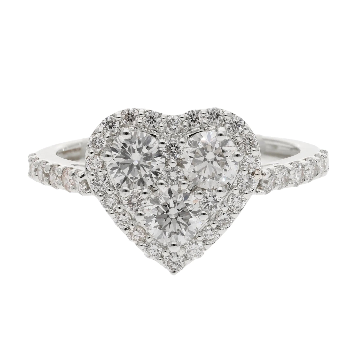 1.40 Ct Natural Diamond Heart Shape Ring - Helodia Jewelry