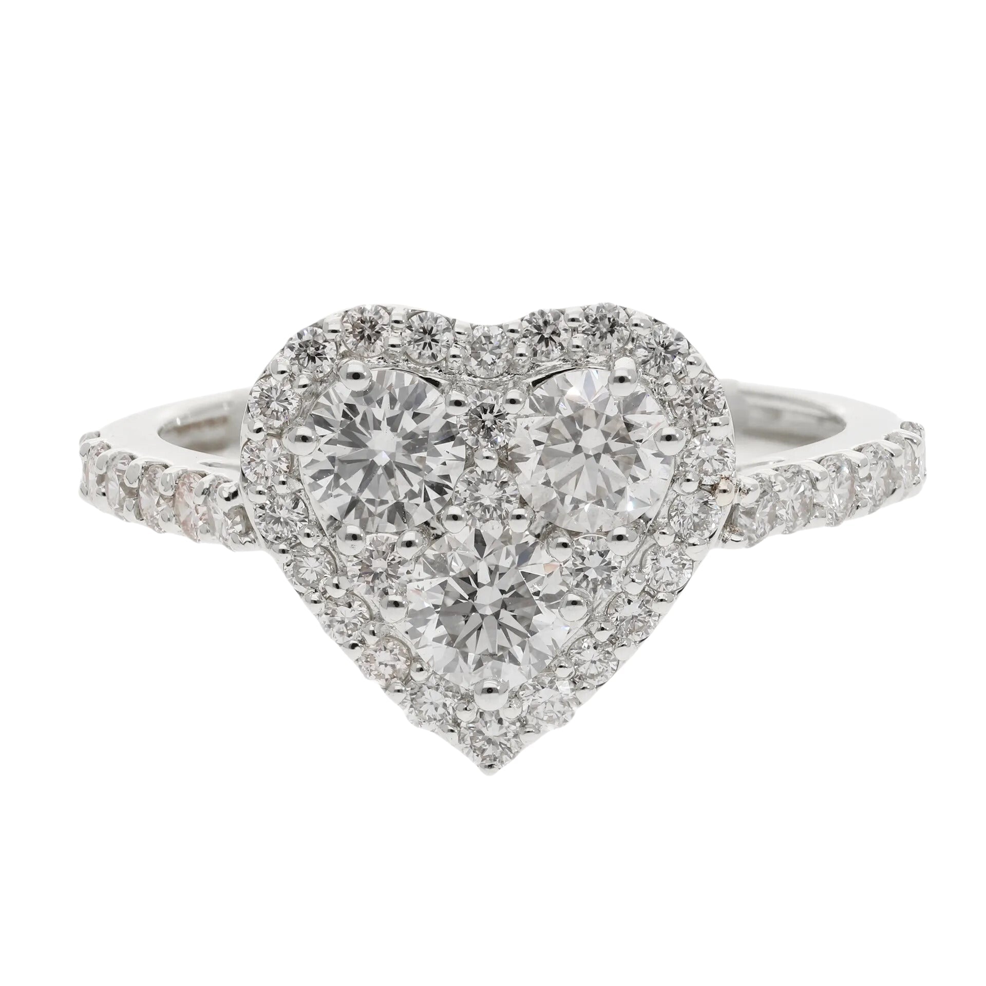 1.40 Ct Natural Diamond Heart Shape Ring - Helodia Jewelry