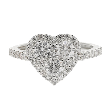 1.40 Ct Natural Diamond Heart Shape Ring - Helodia Jewelry