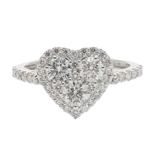 1.40 Ct Natural Diamond Heart Shape Ring - Helodia Jewelry