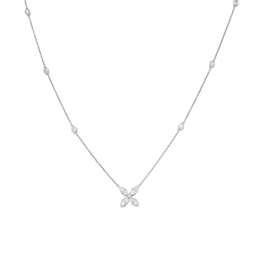 0.92 Ct Natural Diamond Butterfly Necklace