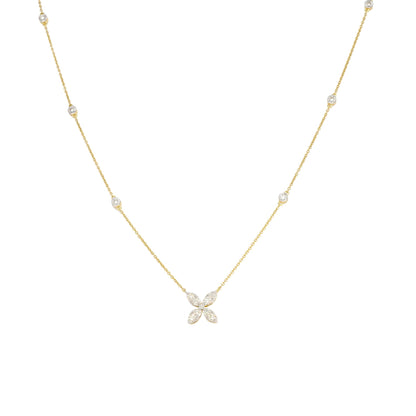 0.92 Ct Natural Diamond Butterfly Necklace