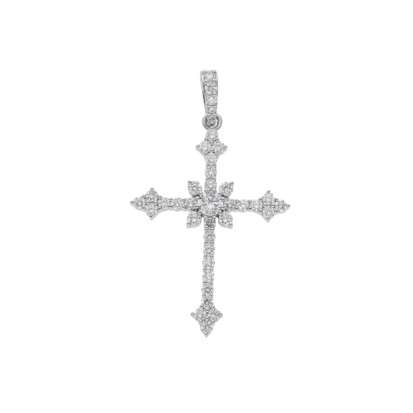 1 Ct Natural Diamond Cross Charm
