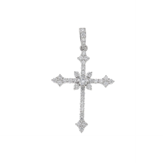 1 Ct Natural Diamond Cross Charm