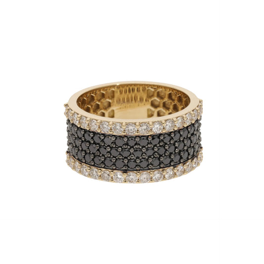 1.80 Ct Natural Black Diamond Eternity Ring - Helodia Jewelry