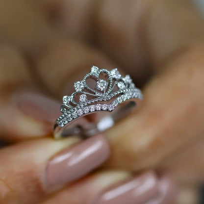 0.40 Ct Natural Diamond Crown Ring - Helodia Jewelry