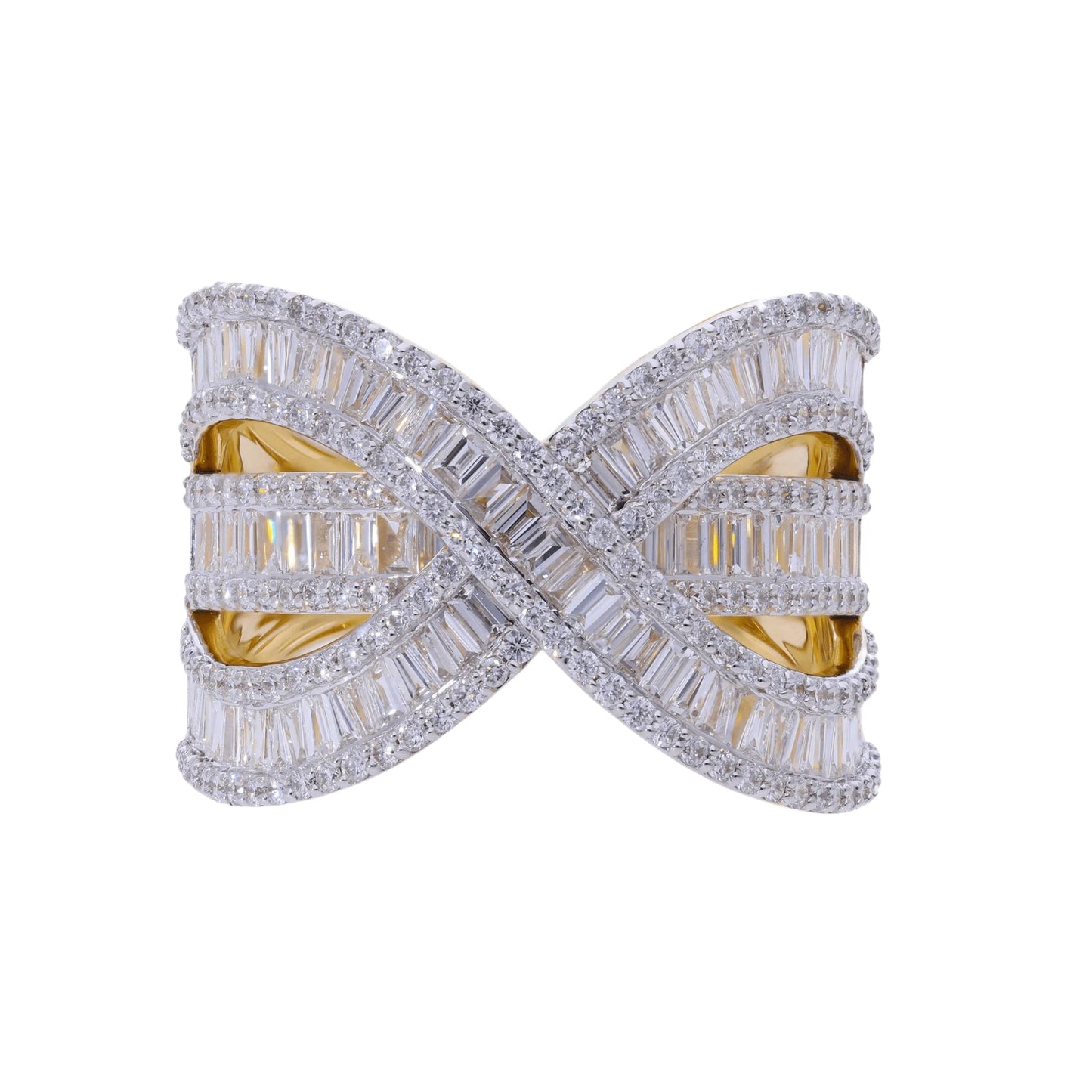 2 Ct Natural Infinity Baguette Diamond Ring - Helodia Jewelry