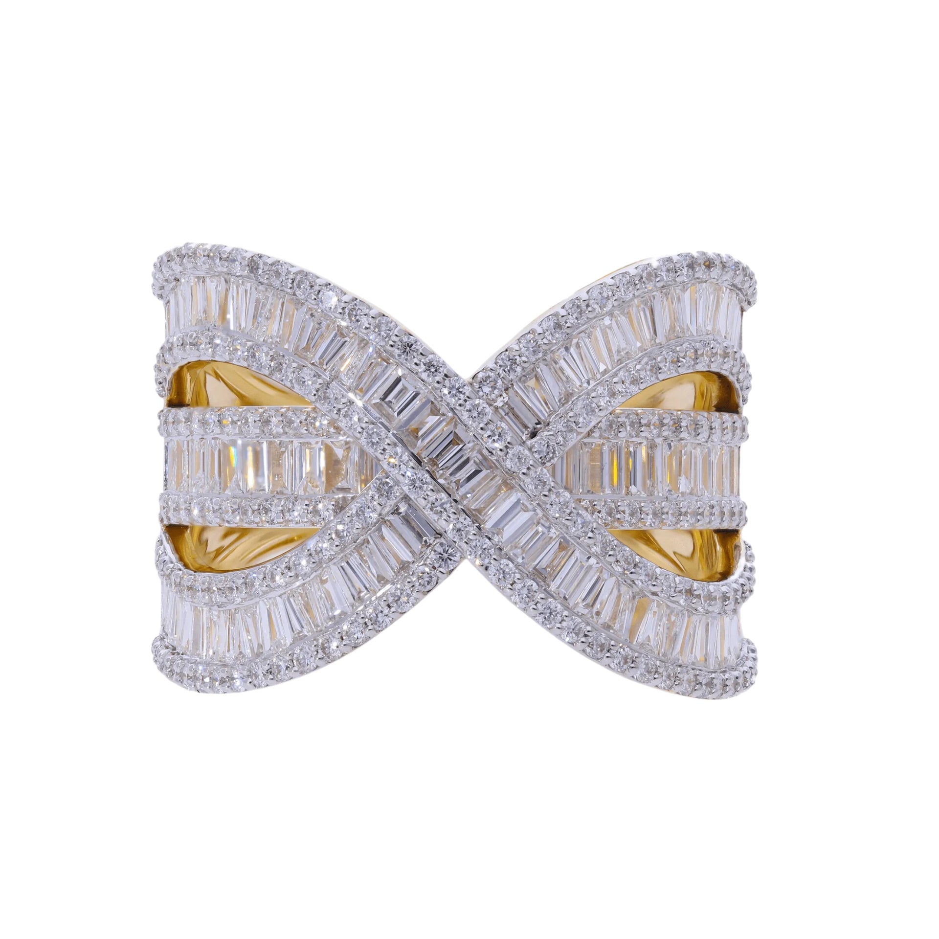 2 Ct Natural Infinity Baguette Diamond Ring - Helodia Jewelry