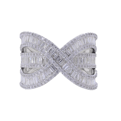 2 Ct Natural Infinity Baguette Diamond Ring - Helodia Jewelry