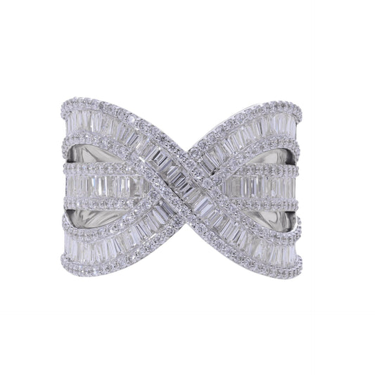 2 Ct Natural Infinity Baguette Diamond Ring - Helodia Jewelry