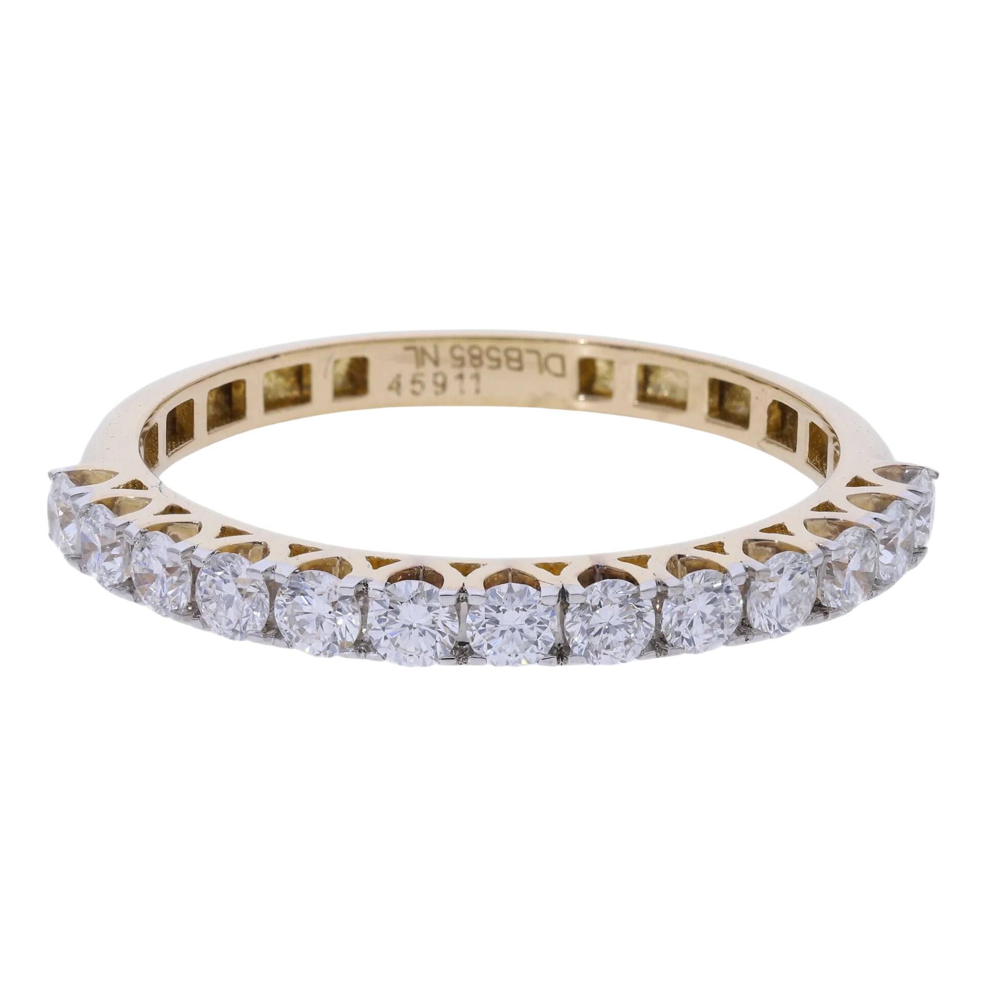 0.54 Ct Natural Pavé Diamond Eternity Ring - Helodia Jewelry