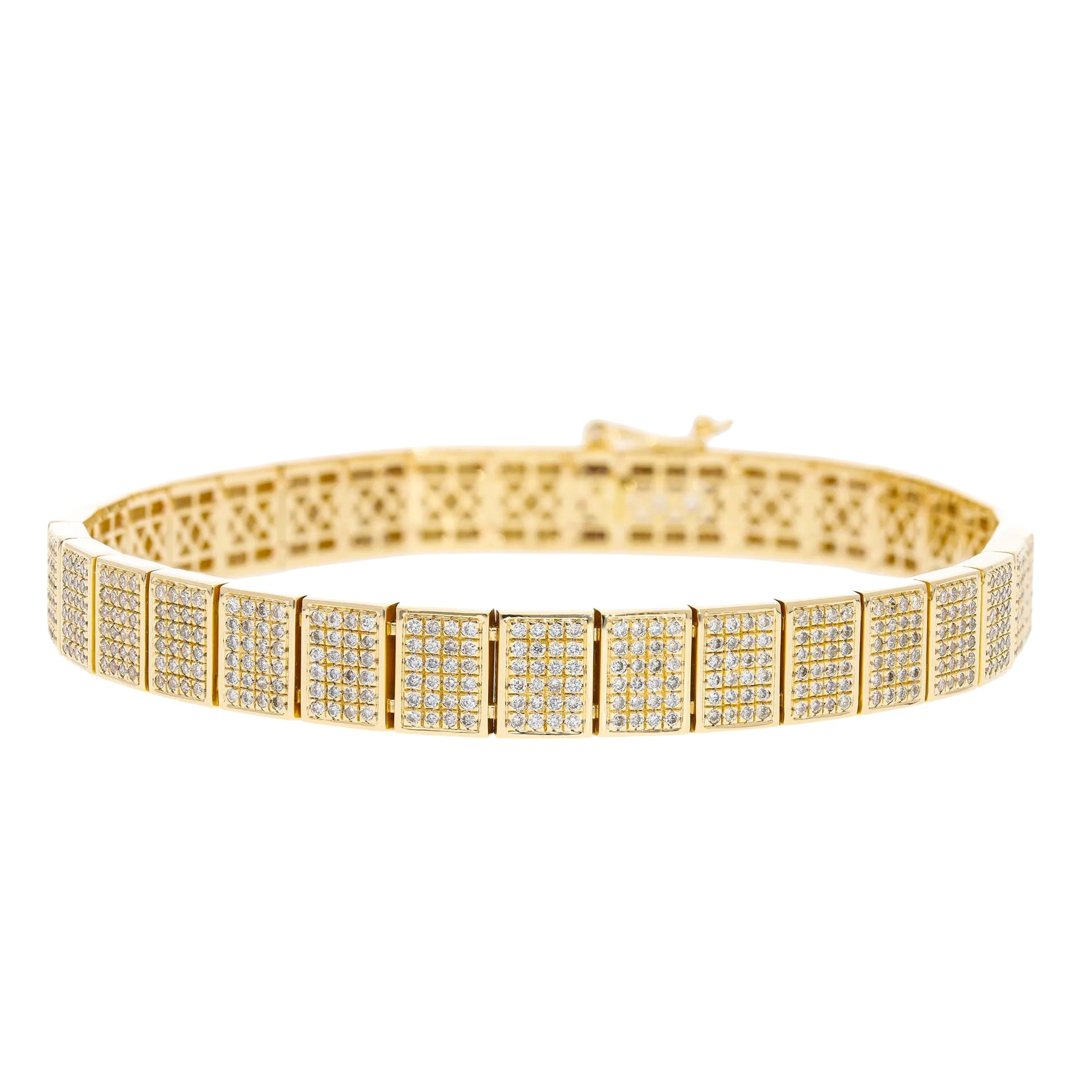2.60 Ct Natural Diamond Bars Tennis Bracelet - Helodia Jewelry