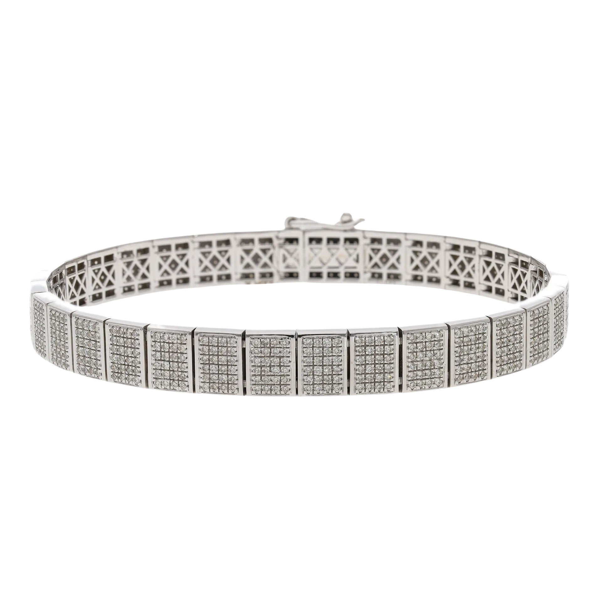 2.60 Ct Natural Diamond Bars Tennis Bracelet - Helodia Jewelry