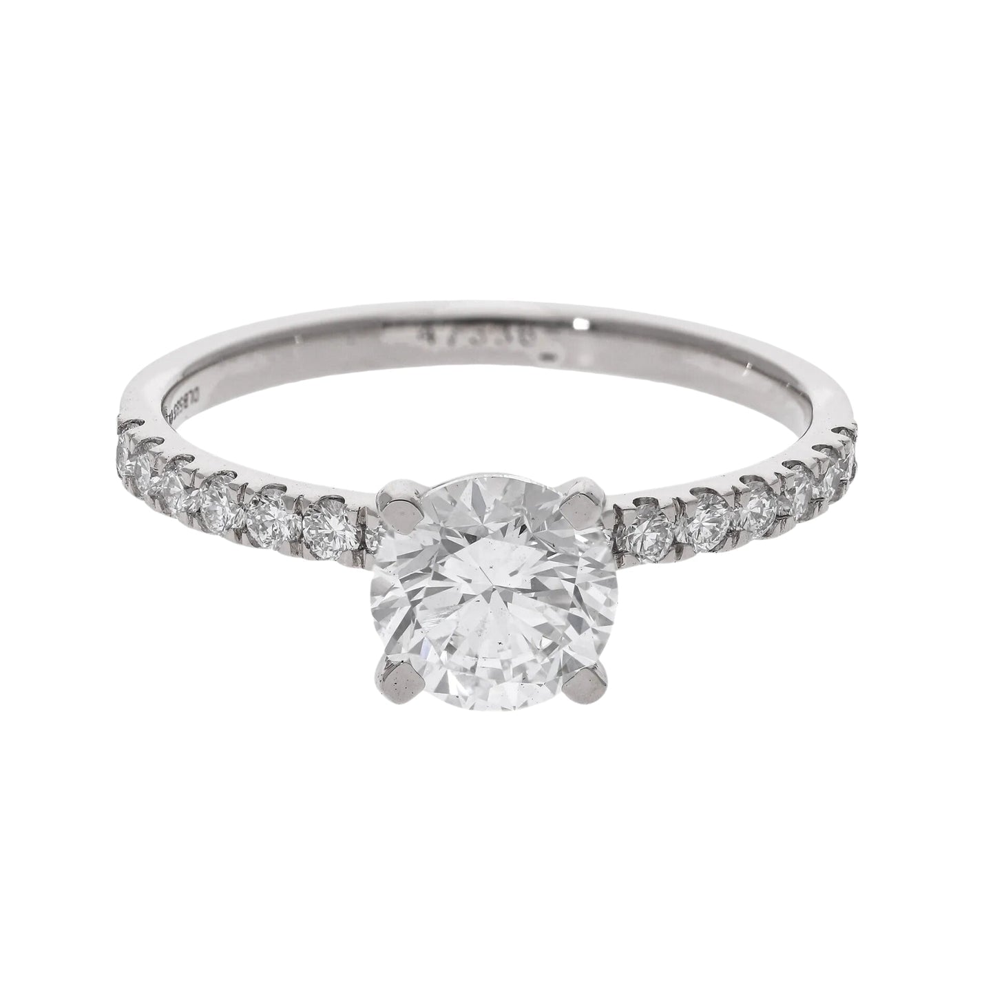 Brilliant Cut Lab Grown Diamond with Side Stones Engagement Ring - Helodia Jewelry